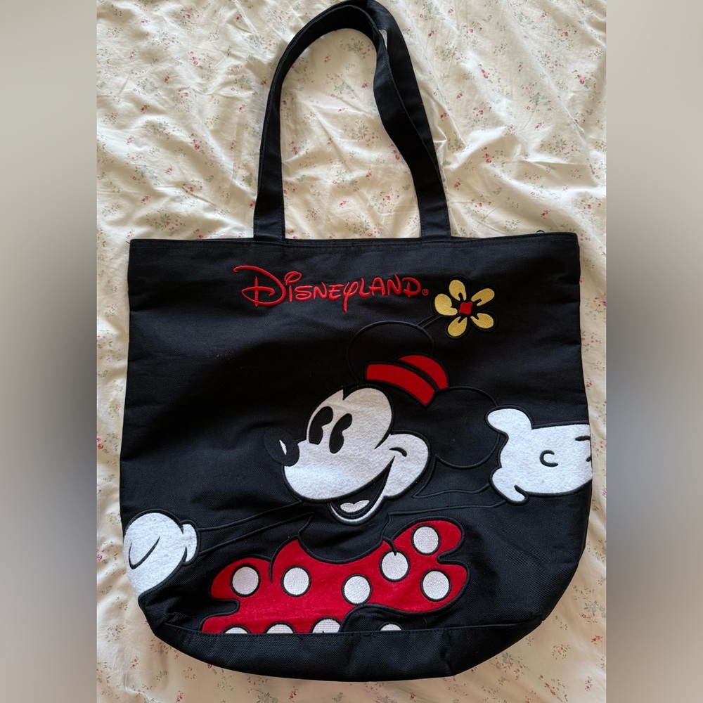 Disneyland Park Embroidered Minnie Mouse Zippered Tote